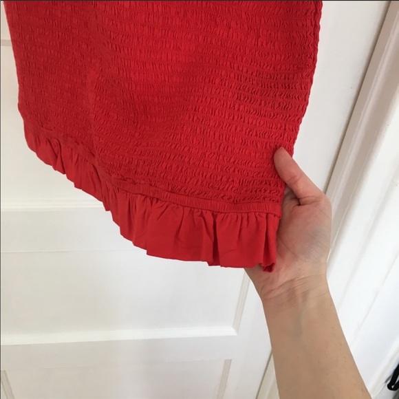 & Other Stories Smocked Red Mini Dress - Picture 3 of 5